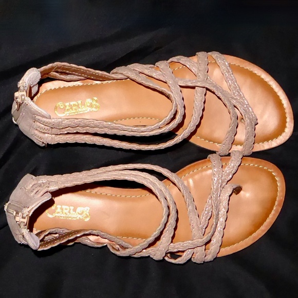 WOMENS ROSE GOLD AMARA 2 GLADIATOR SANDAL CARLOS SANTANA BRAID LEATHER 7.5M 7.5 - Picture 4 of 8